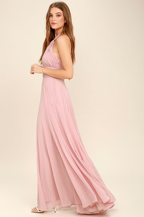 Dance of the Elements Mauve Pink Maxi Dress 2