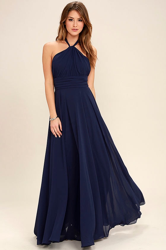 dark navy maxi dress