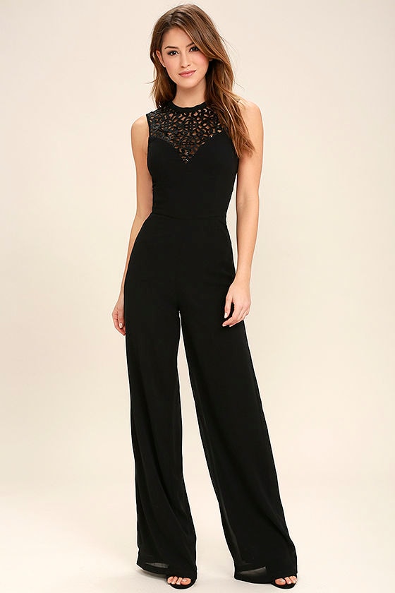 black jumpsuit with sequins