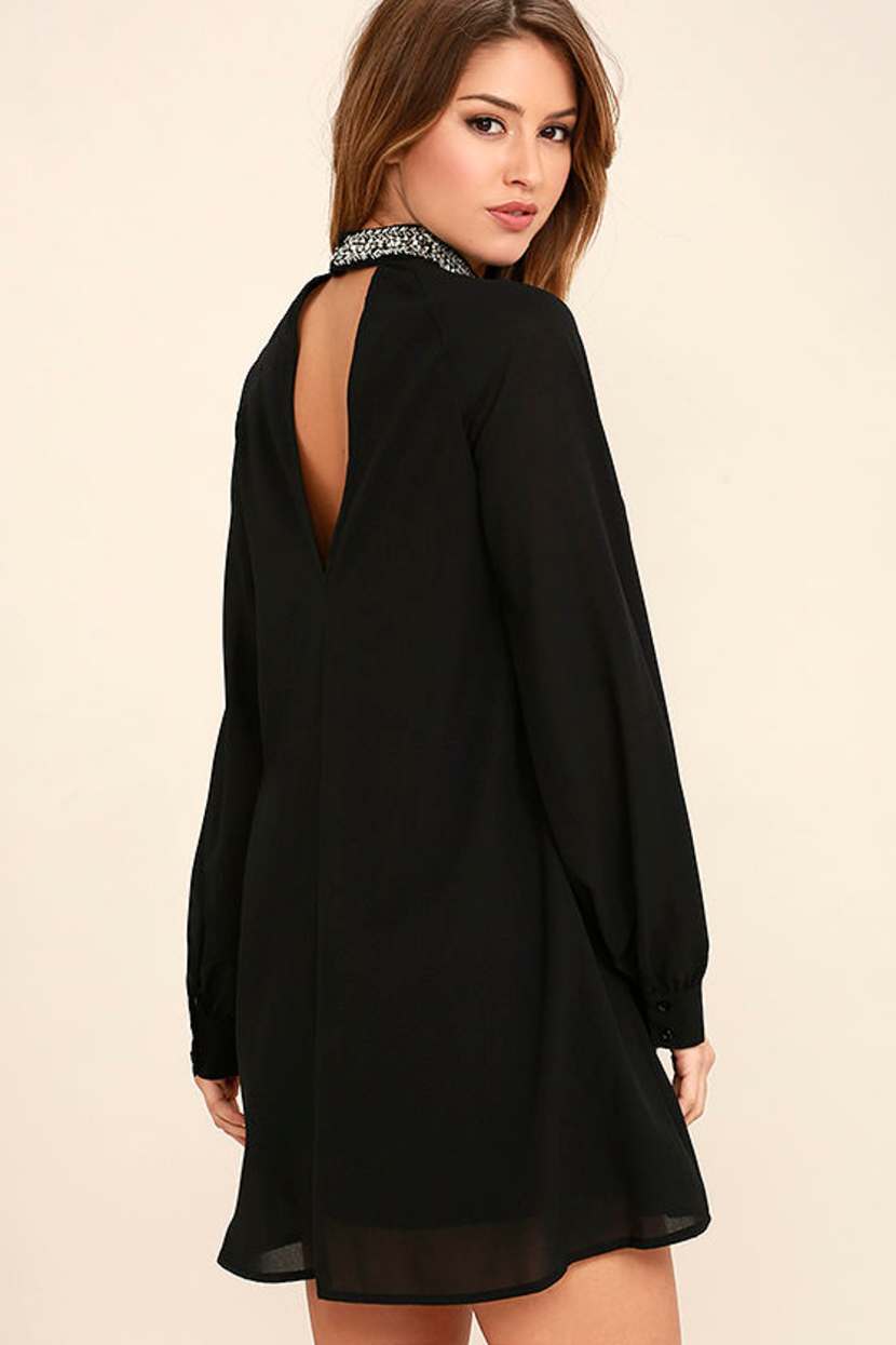 Chic Black Dress - Beaded Dress - Shift Dress - $59.00 - Lulus