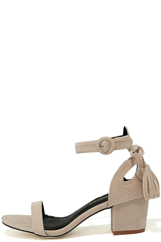 Shelby Nude Suede High Heel Sandals 2