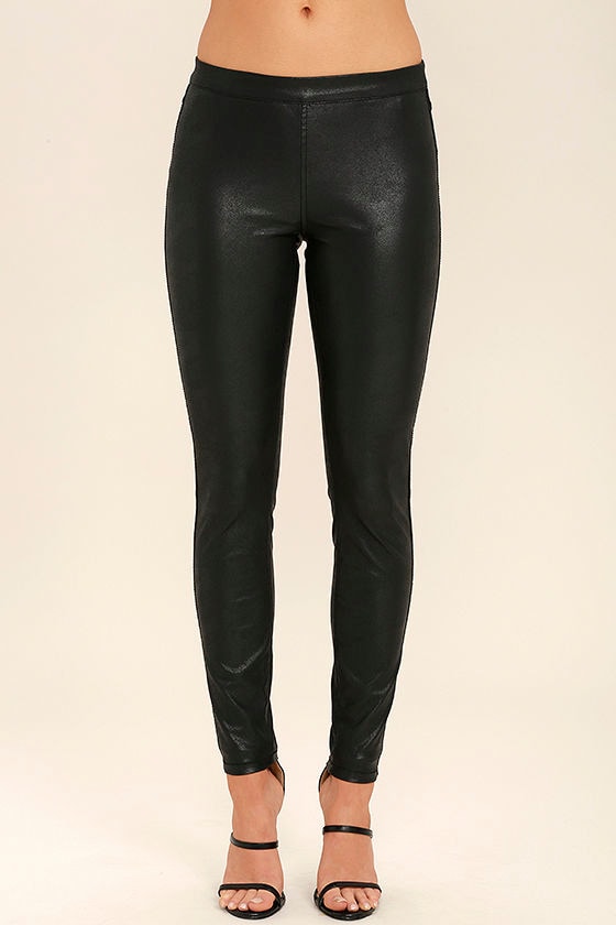 blank nyc leather joggers