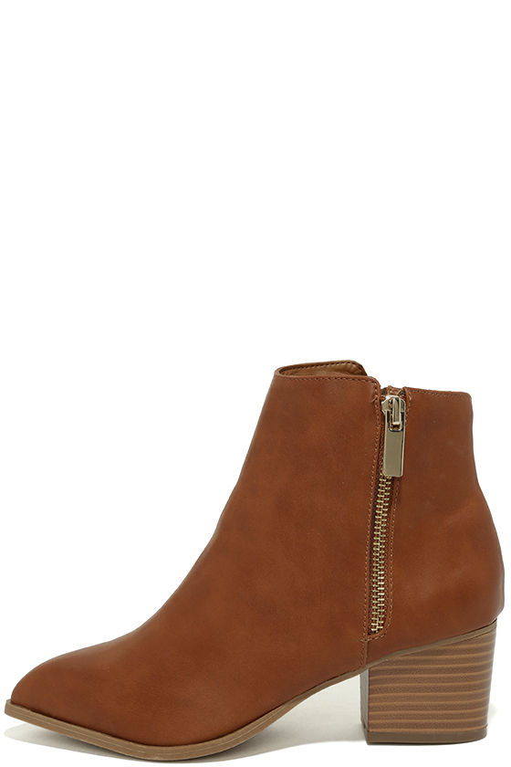 tan ankle bootie
