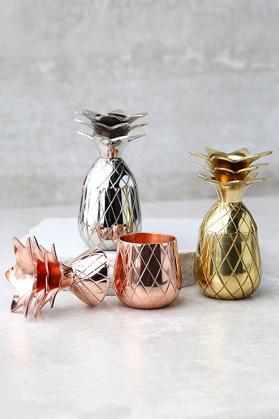 The Pineapple Co. Copper Pineapple Shot Glass Set 2