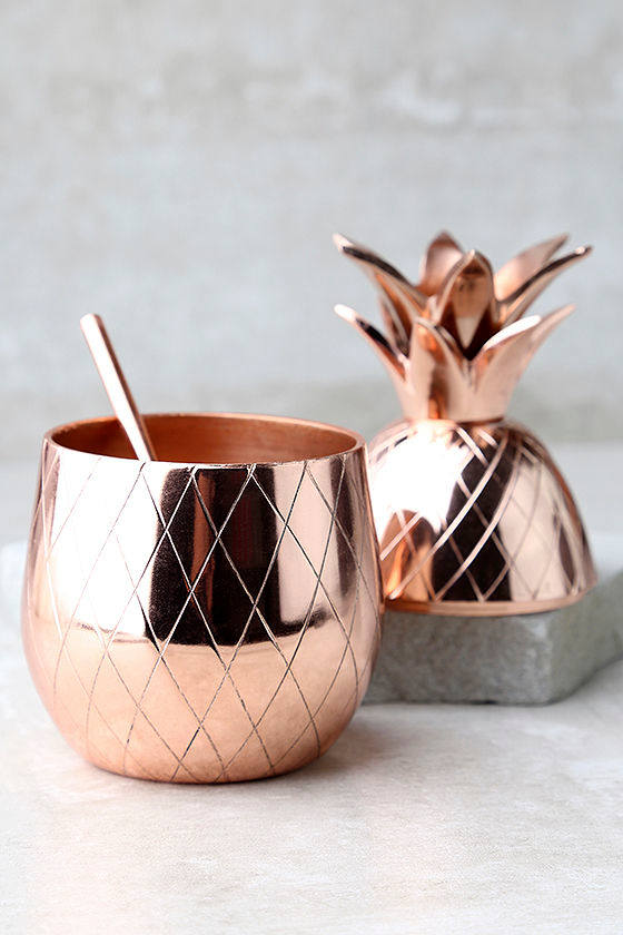 The Pineapple Co. Copper Metal Straws 2