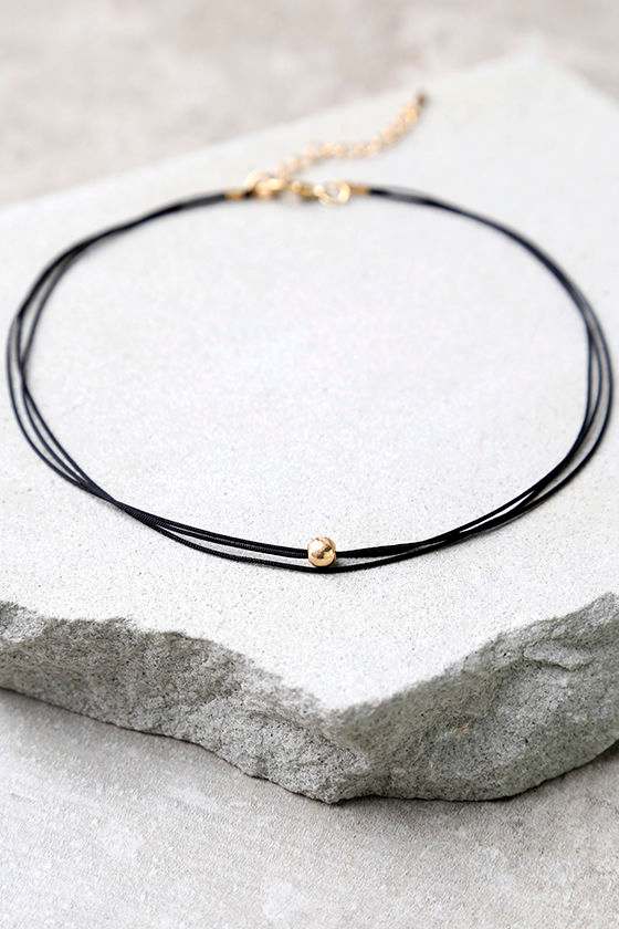 Chic Black and Gold Necklace - Choker Necklace - $10.00 - Lulus