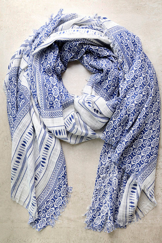blue print scarf
