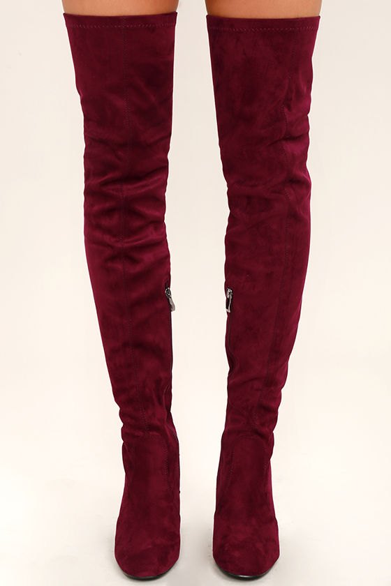 wine colored boots