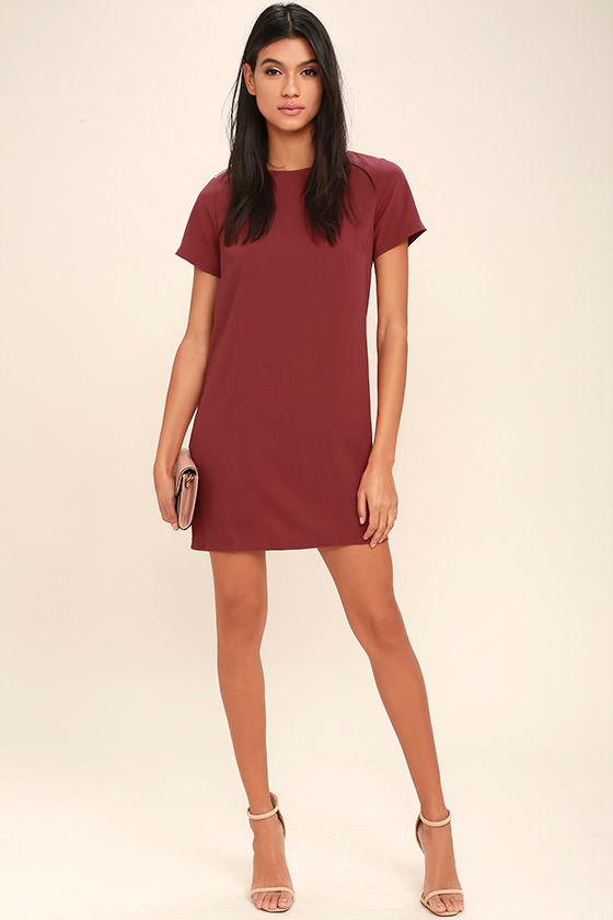 Shift and Shout Marsala Shift Dress 2