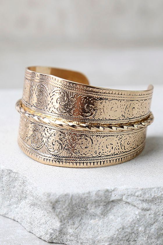 Celebrated Tradition Gold Cuff Bracelet 1