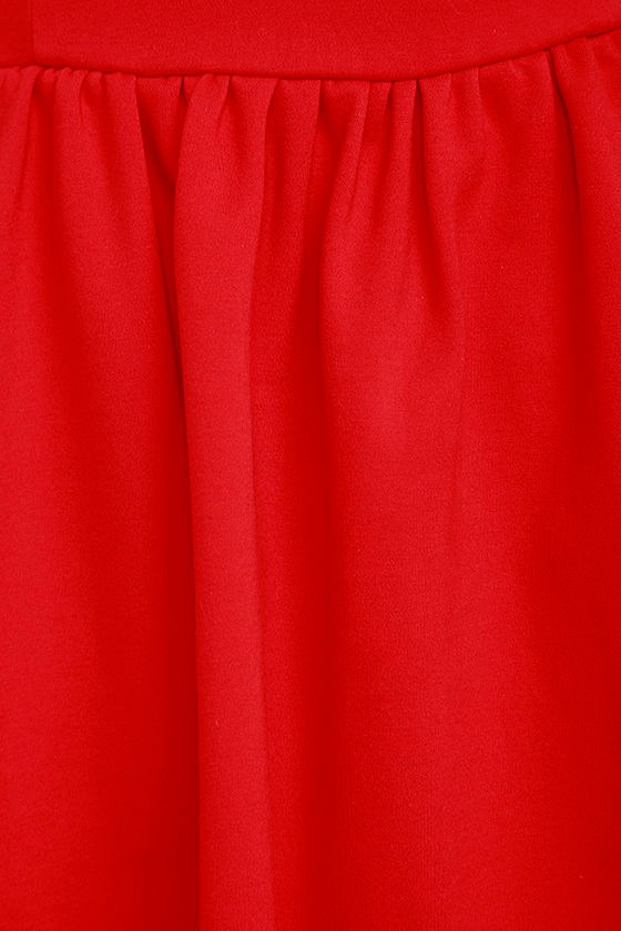Pretty Red Dress - Skater Dress - Backless Dress - Knit Skater - $54.00