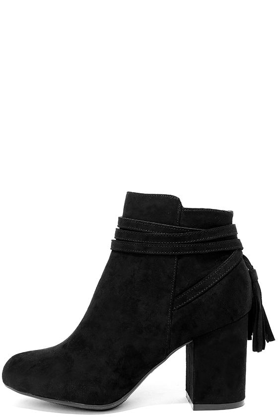 Philipa Black Suede Ankle Booties 2