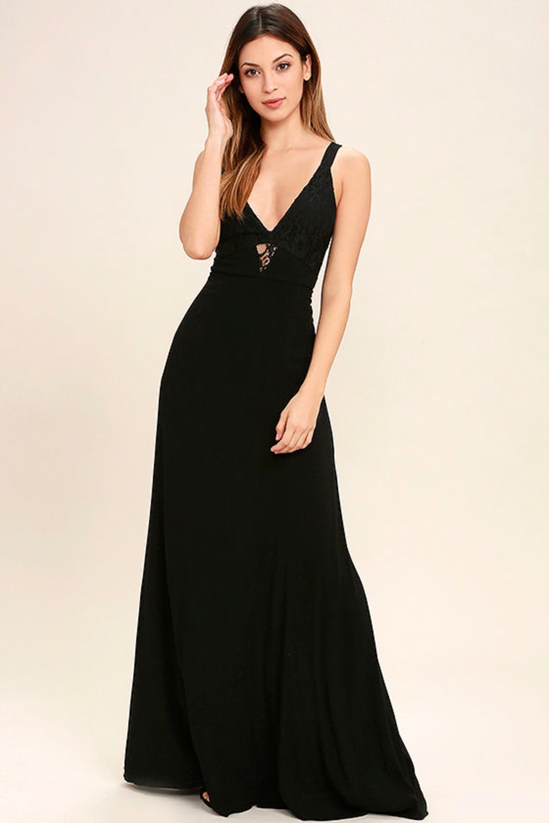 Lovely Black Dress - Lace Dress - Maxi Dress - $59.00 - Lulus