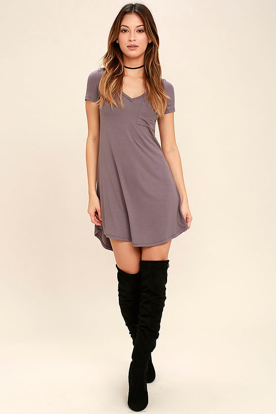 Better Together Dusty Purple Shirt Dress 2