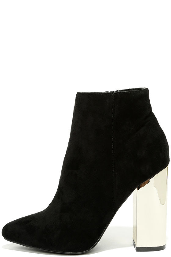 Ashton Black Suede Ankle Booties 1