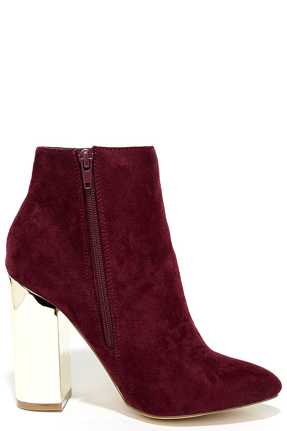 ladies burgundy booties