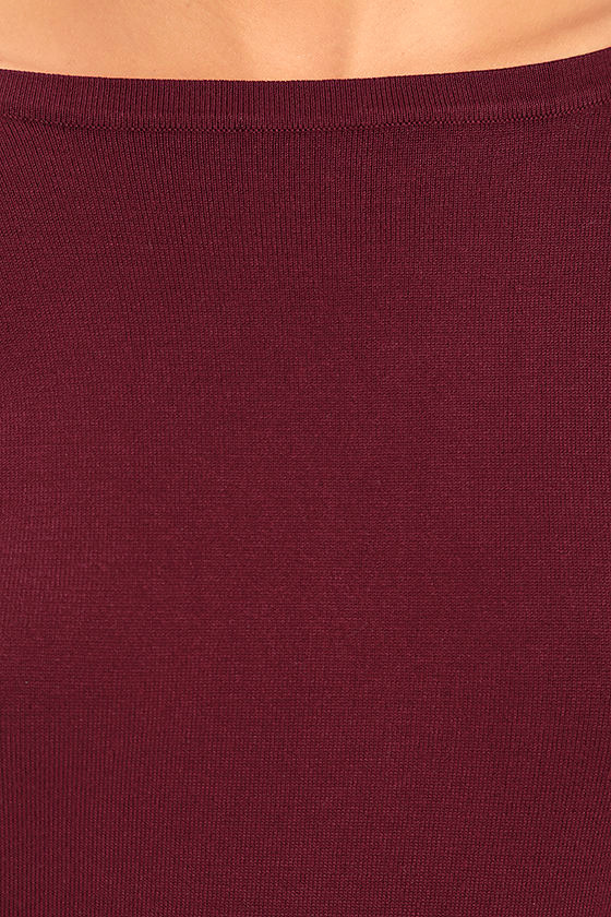 Stylish Wine Red Sweater Backless Sweater Lightweight Sweater 42.00