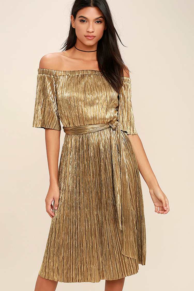 slim fit dress slacks Champagne Gold Off-shoulder Lace Top A-line Side-slit Long Prom Dress, –  SposaBridal main image 1
