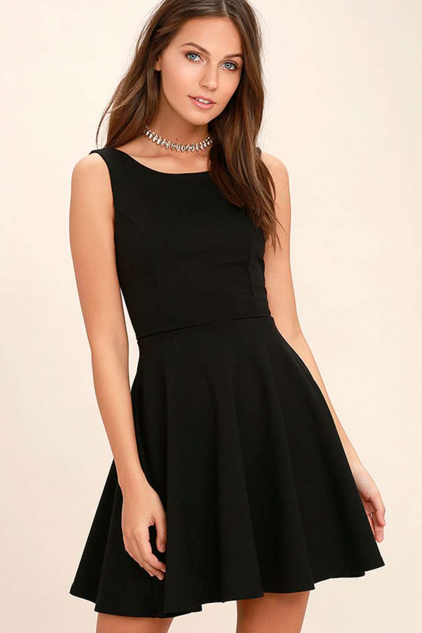 Cute Black Dress - Skater Dress - LBD - Backless Dress - $44.00 - Lulus