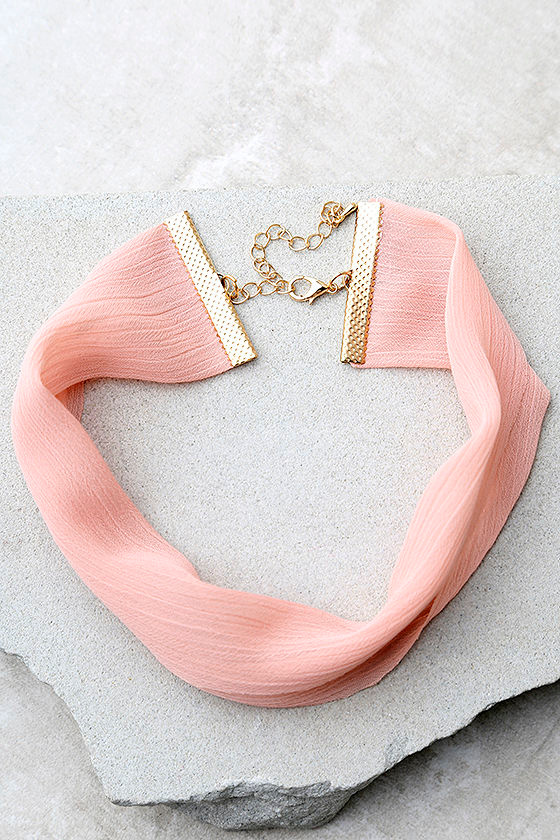 Cute Pink Choker Wide Choker Fabric Choker 10.00
