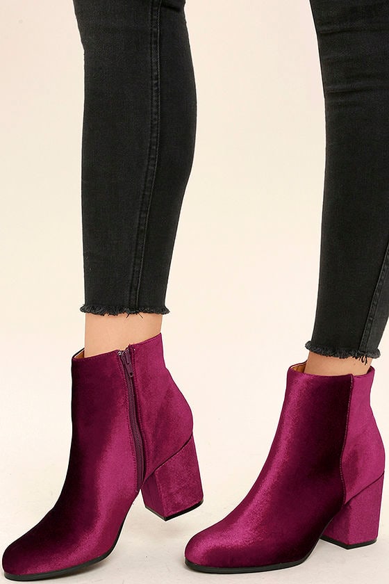 velvet bootie