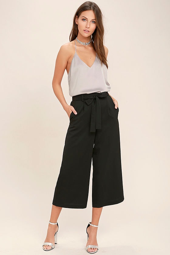 light grey satin ankle pants