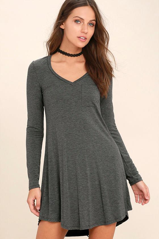 slim fit dress slacks Women's Casual Solid Color Embroider Swing Dress  My Store