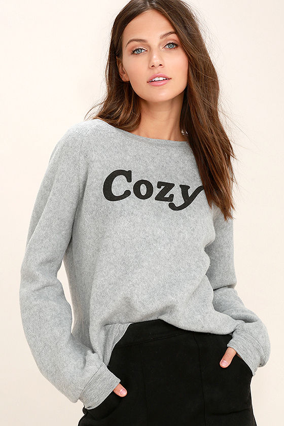 Project Social T Cozy Sweatshirt - Heather Grey Sweatshirt- Grey ...