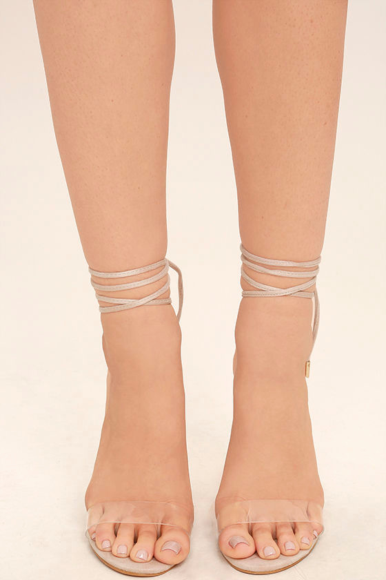 Maricela Natural Suede Lace-Up Heels 2