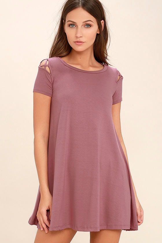 mauve swing dress