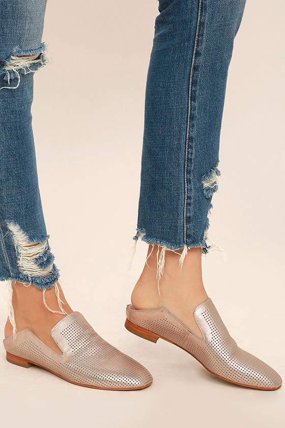 rose gold loafers womens