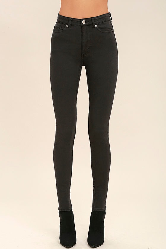 Cheap Monday High Snap Washed Black Skinny Jeans