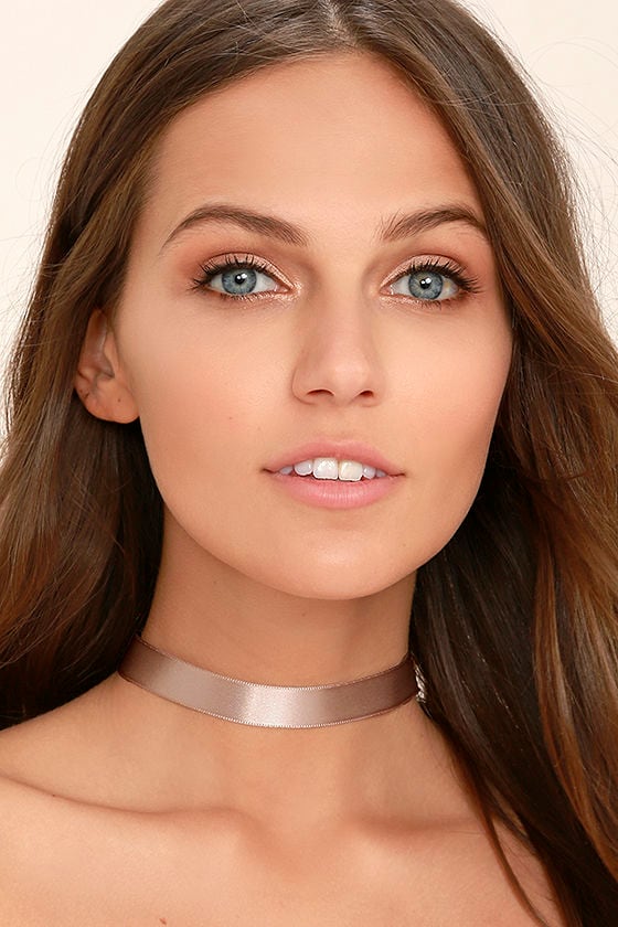 Love Confession Taupe Choker Necklace