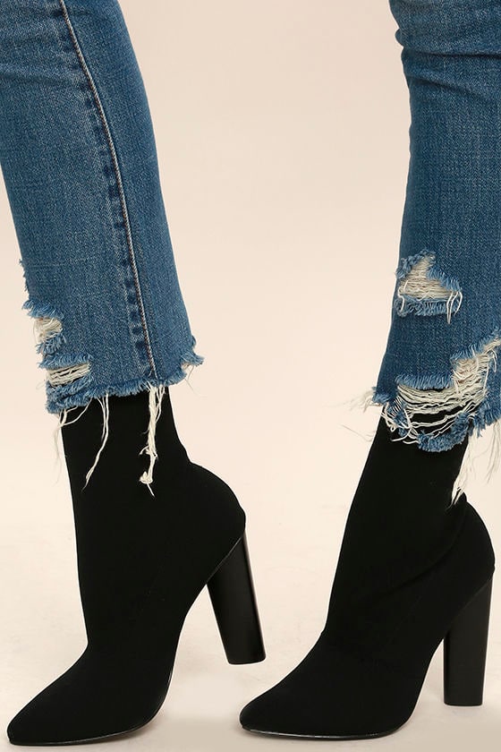 Steve Madden Capitol Black Knit Mid-Calf High Heel Boots 2