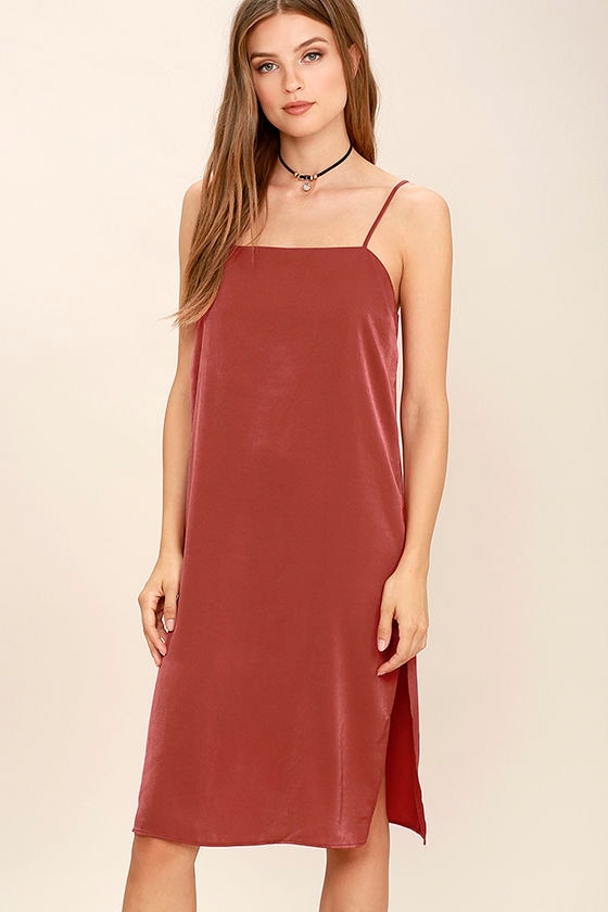 red slip dress short