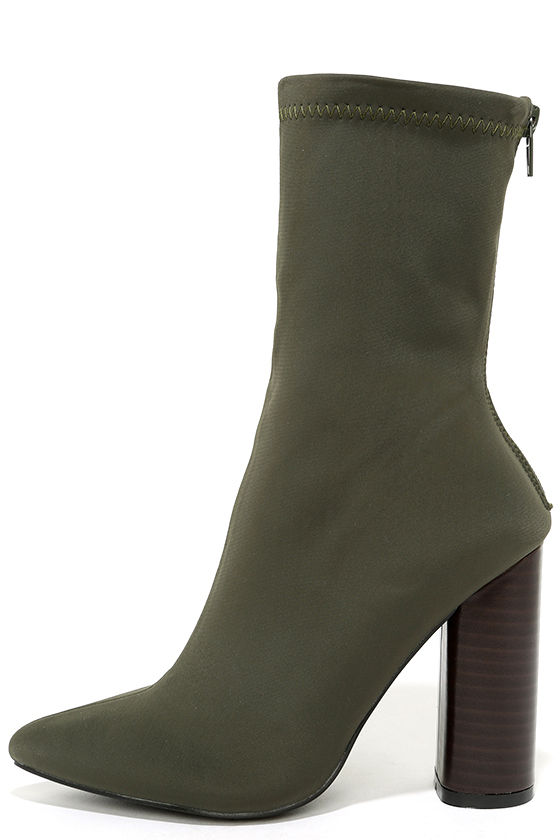 olive sock booties