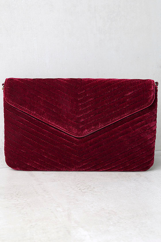 red velvet clutch purse