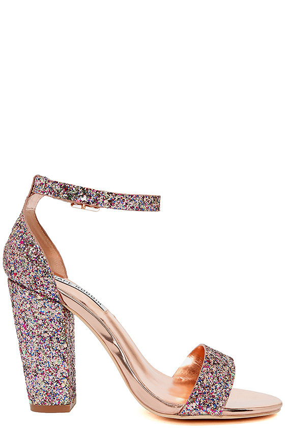 ankle strap sparkly heels