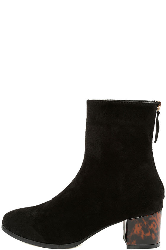 Gianna Black Suede Mid-Calf Boots