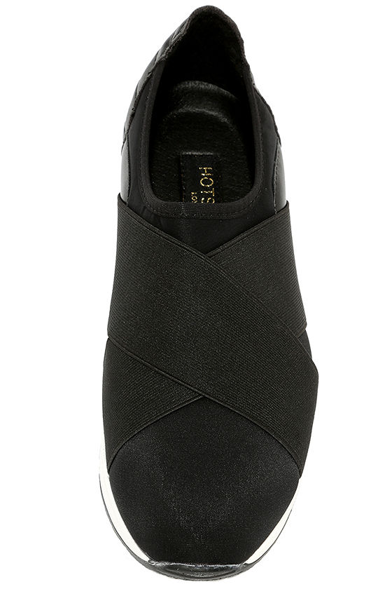 Cool Black Sneakers - Slip-on Sneakers - Black Trainers - $44.00