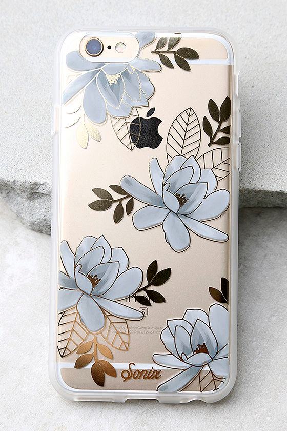 Sonix Magnolia Clear and Gold Floral Print iPhone 6 and 6s Case 1