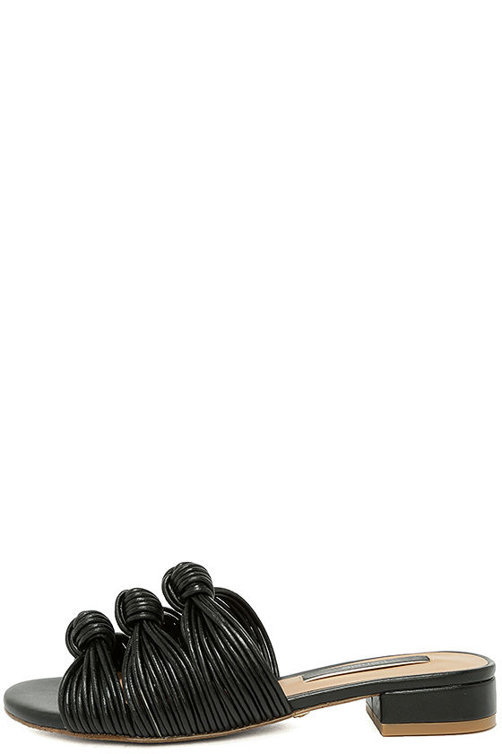 Kensie Kylee Black Knotted Slide Sandals