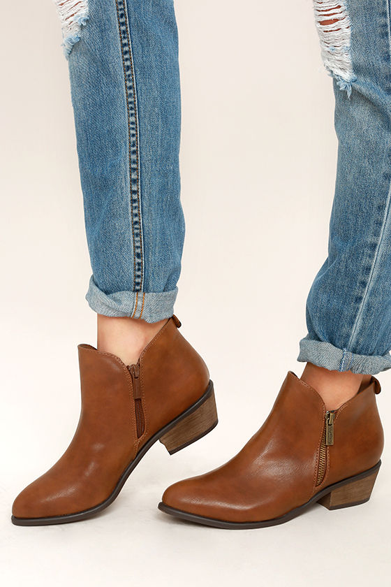 report tan booties