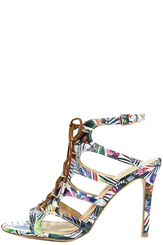 Daya by Zendaya Milo Floral Multi Lace-Up Heels 2