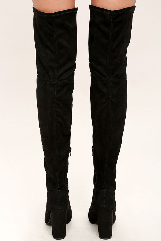 open toe thigh high boot