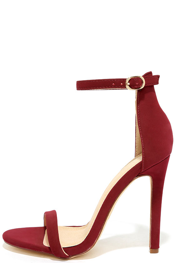 Sexy Wine Heels Nubuck Heels Single Sole Heels 29.00 Lulus
