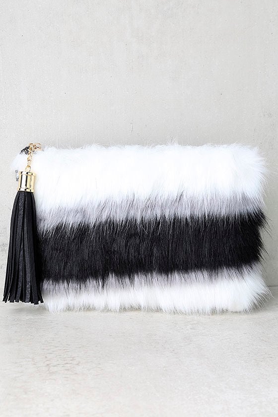 black fur clutch