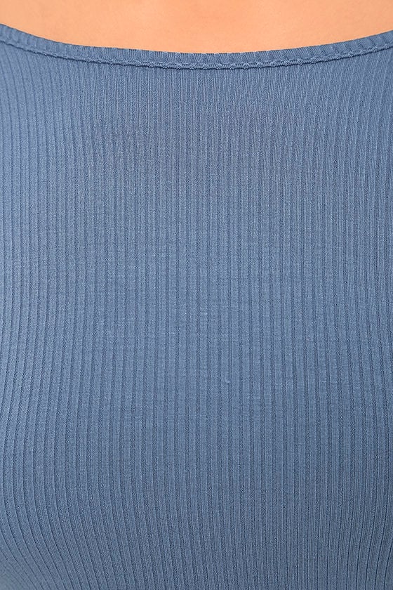 Cute Light Blue Crop Top - Long Sleeve Top - Backless Crop Top - $28.00