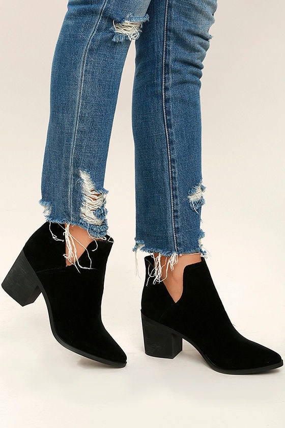 black booties with silver dots