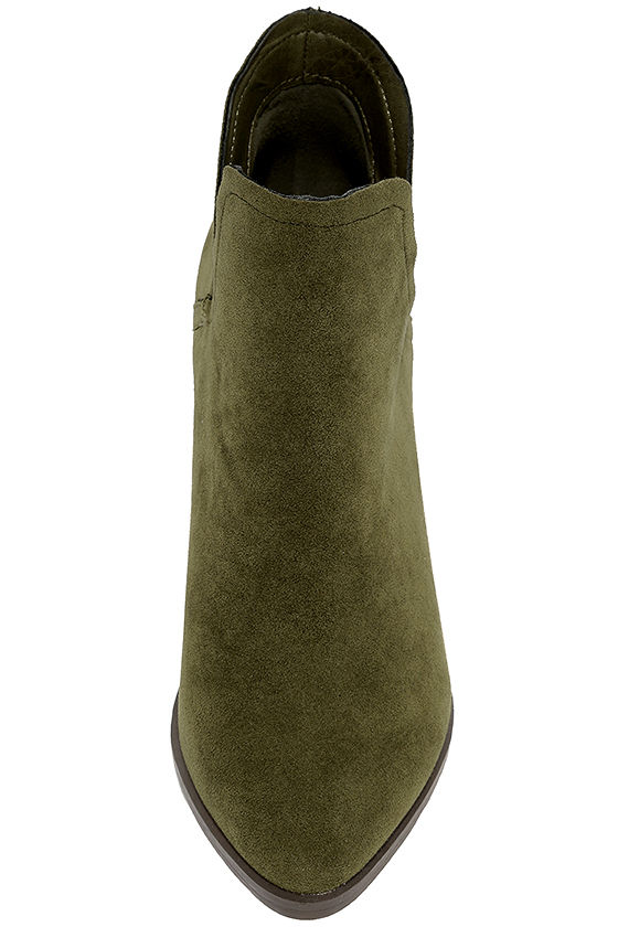 olive colored booties